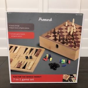 Trademark games deluxe wooden 7 in one